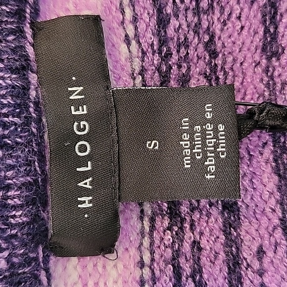 NWT Halogen small purple grey white short sleeve sweater - Picture 3 of 4